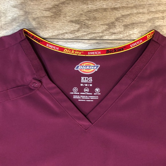 Dickies EDS Essentials Wine Scrubs Medium Top and Large Natural Rise Bottoms - Picture 3 of 9